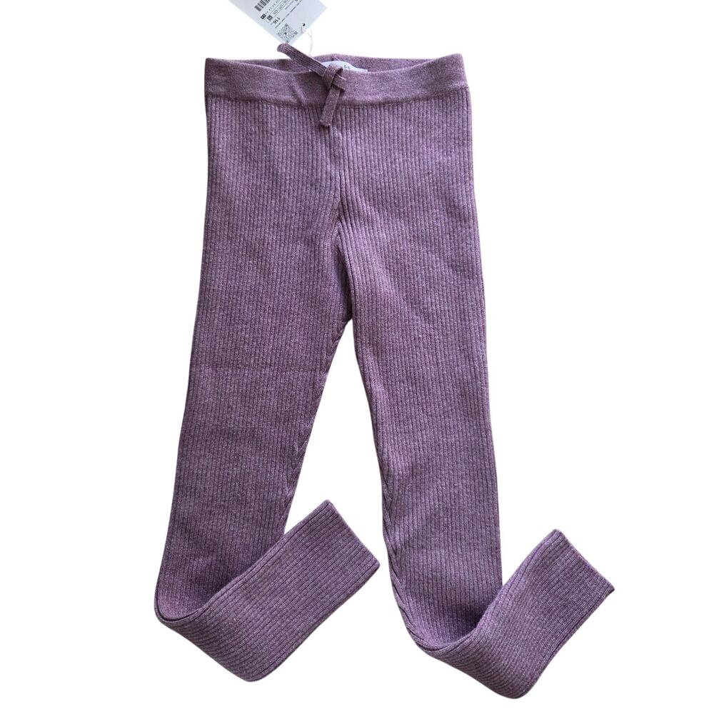 Zara Purple Ribbed Sweater Leggings